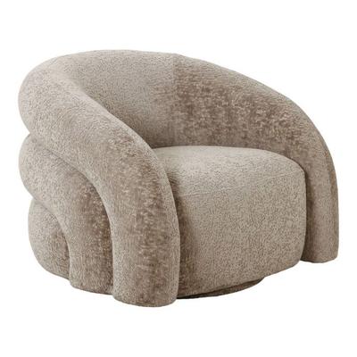 Living Room Chair with Swivel Function Light Brown