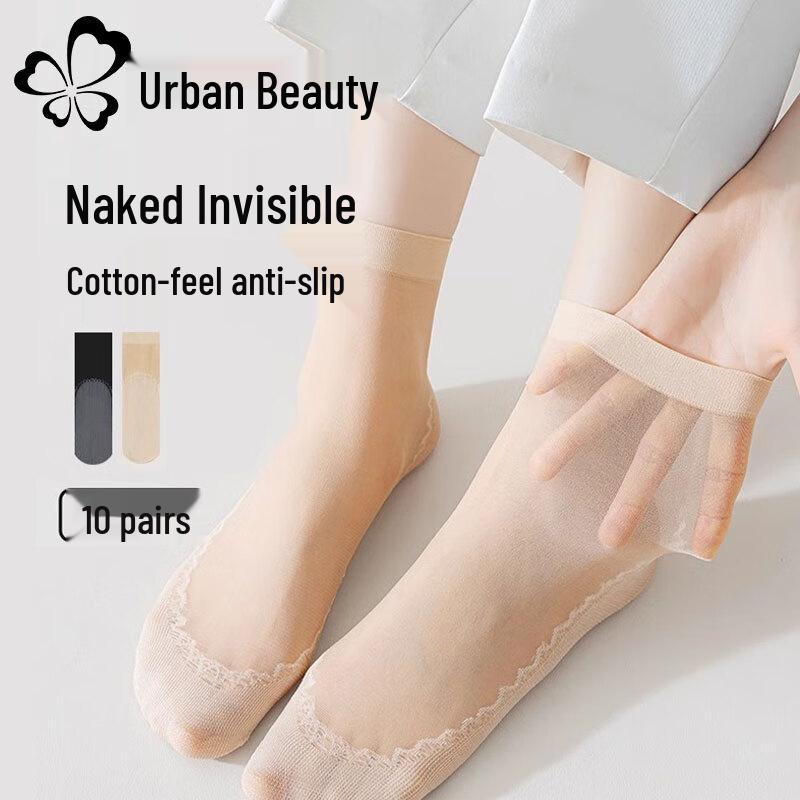 

Urban Beauty Women s Thin Anti-Slip Short Stockings One Size