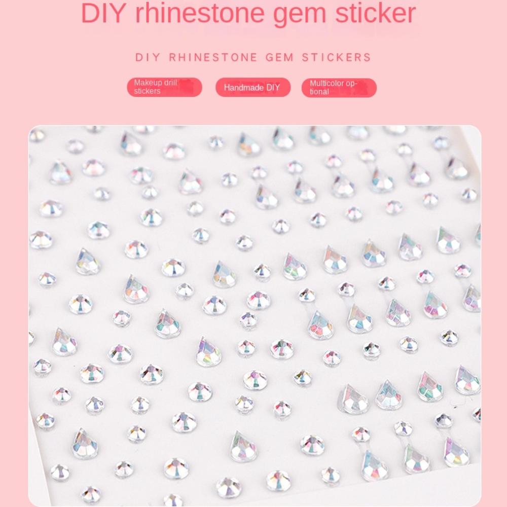 Crystal Rainbow Eye Makeup Sticker Jewel Diamond Sticker Stage Decoration 3D Nail Art Decoration