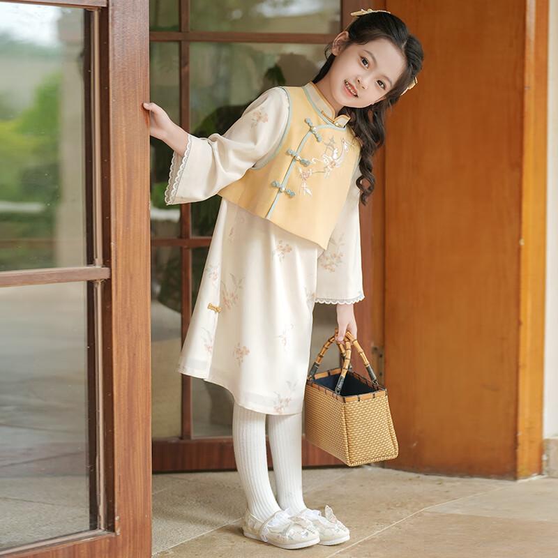 Girls' 2025 New Chinese Style Hanfu Cheongsam Dress