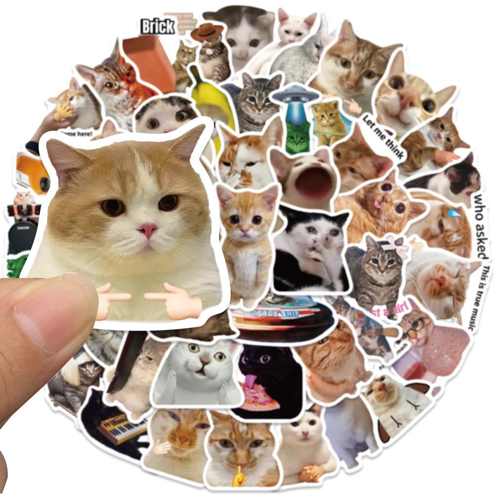 10/30/50pcs Funny Animal Cat MEME Stickers Waterproof Graffiti Stationery Diary Laptop Kawaii Decoration Sticker Toys Gifts