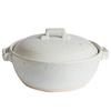 Saji Pottery White 22.5cm Banko Ware Style Clay Pot (Made with Coarse Clay) No. 7 27-918