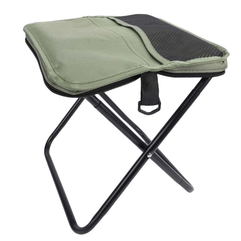 Portable Foldable Stool with Shoulder Strap Outdoor Foldable Stool for Mountaineering and Hiking Green Large Size