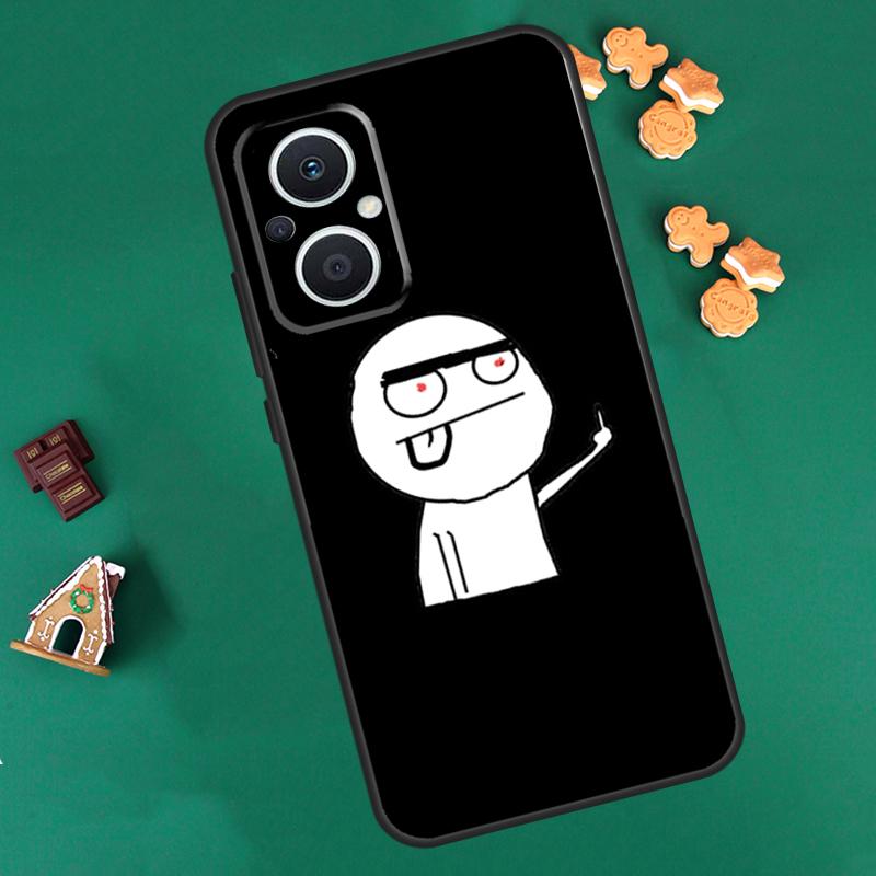 Funny Man Middle Finger Case For OPPO Reno 8 10 Pro 4Z 5Z 8T 4 5 6 7 Lite OPPO Find X6 Pro X3 X2 Neo X5 Lite Cover