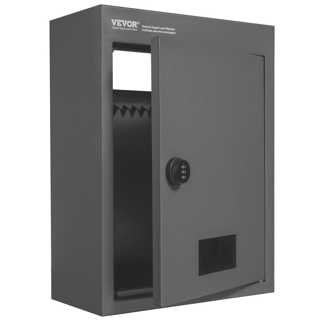 Through The Wall Drop Box 12.5x6.3x16.9" Mailbox with Code Lock Dark Gray