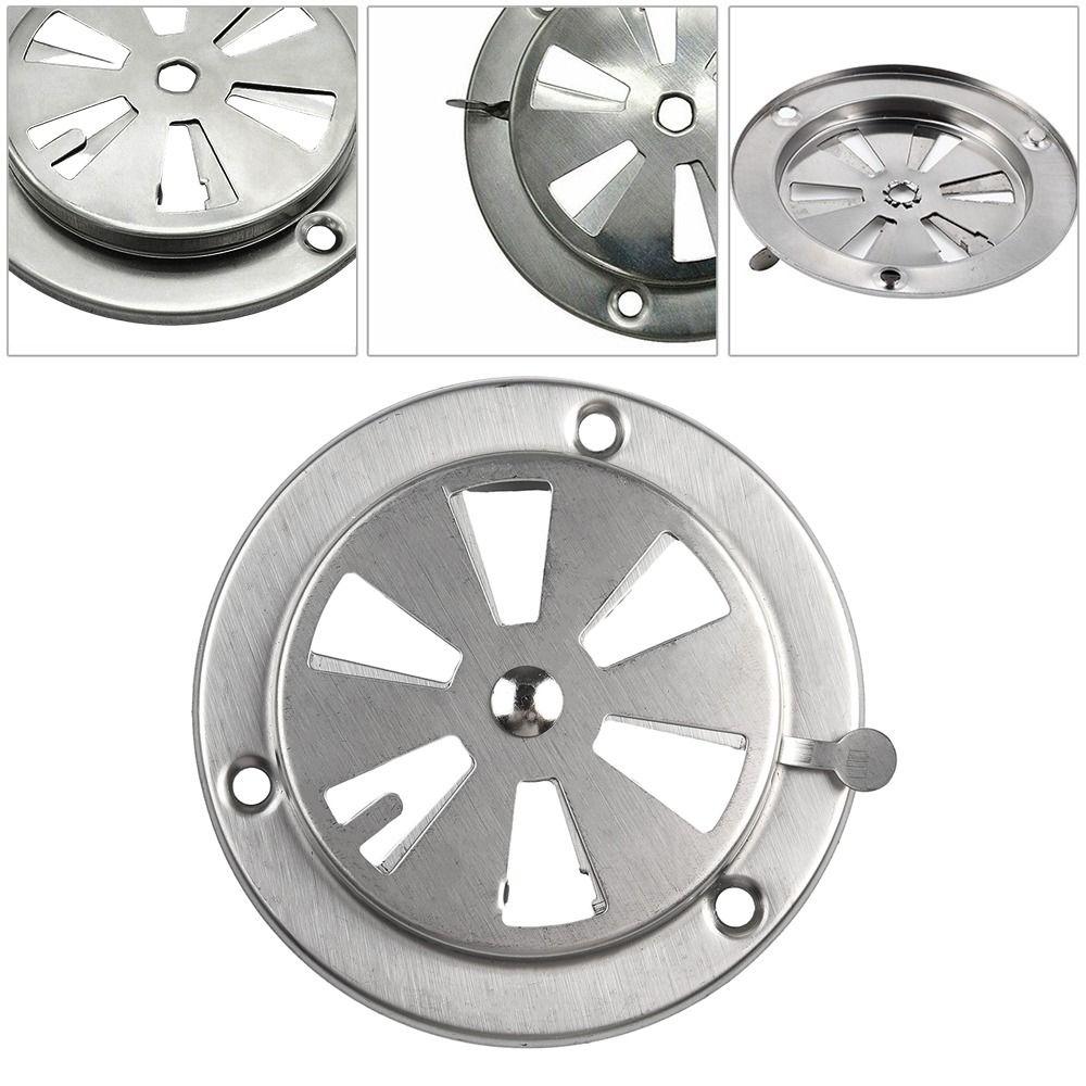 1Pcs Stainless Steel Smoker Air Vent Damper Silver Stove Air Vent  for Oven Test Chamber