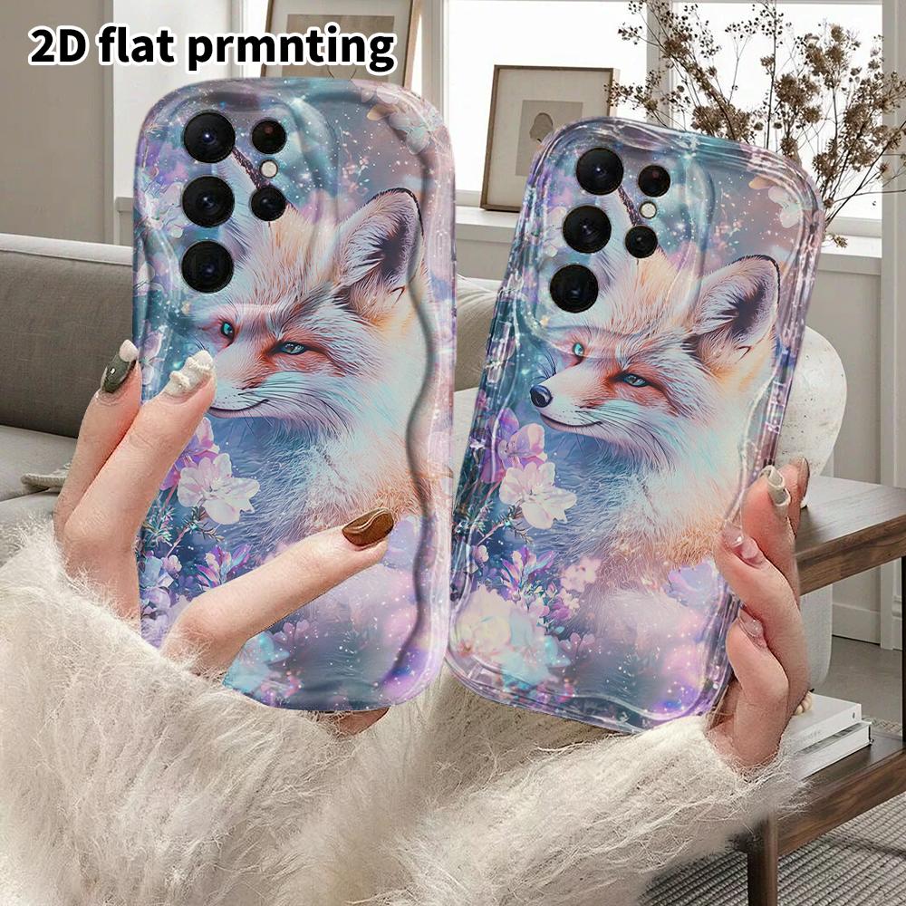 Phone Case: 2D Flat Samsung Galaxy A34 A35 M05 M06 S20 S22 S21 FE Plus 5G Protective Case, Couple Style, Holographic Fox, Christmas and Halloween Gift
