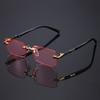 6pcs Retro Korean Sunglasses Seaside Frameless Eyeglasse Anti UV400 Gradient Shades
