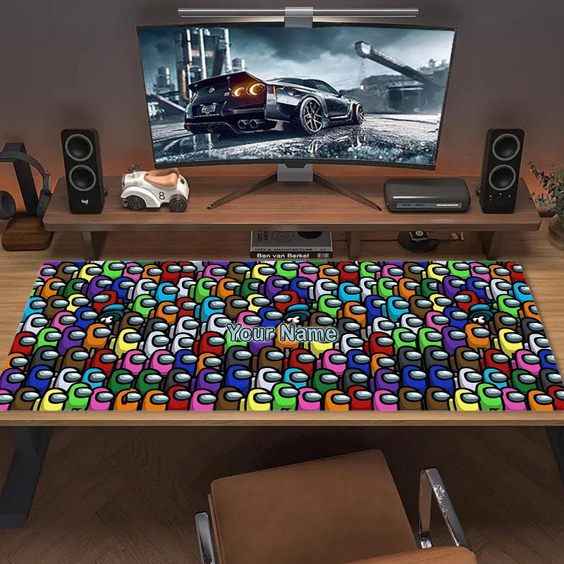 Among Custom Name Large Size Mouse Pad Large Gaming Table Cushion Non-slip Laptop Tablet Big Mousepad XXL Mat Mini PC Playmat With Lock Edge