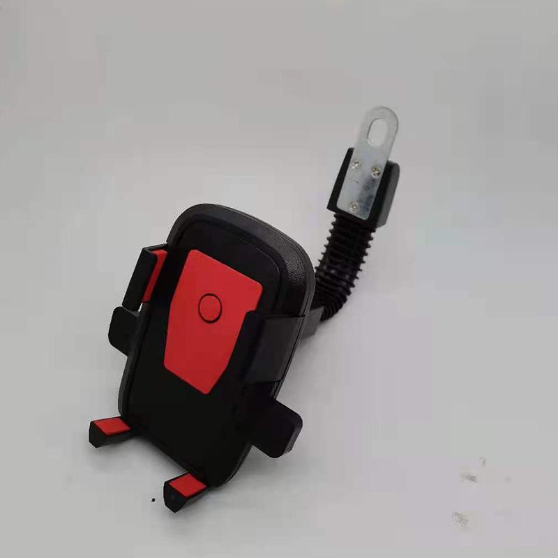 

Motorcycle electric vehicle rearview mirror mobile phone holder takeaway riding rotation automatic lock navigation mobile phone holder wholesale червоний