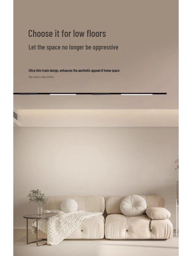 Ultra-Thin Surface-Mounted Magnetic Track Light Set for Living & Dining Rooms