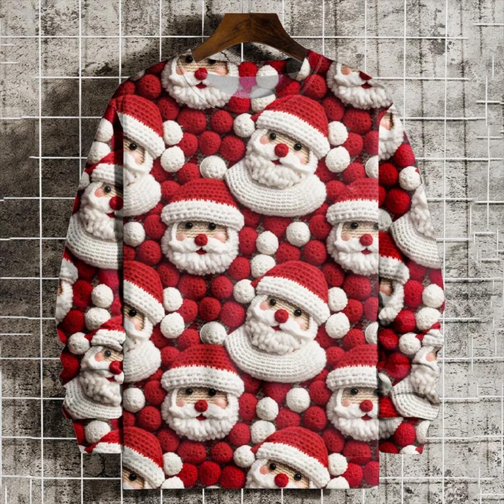 

Christmas Element Pattern Men s Sweatshirt Santa Claus 3D Print Pullover Autumn Women Crew Neck Hoodie Long Sleeve Kids Tops 100