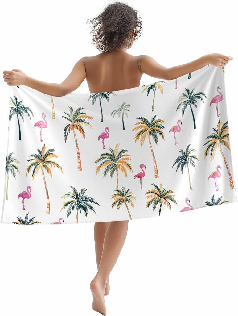 Beach Towel Summer Ocean Beach Microfiber Sand Free Towel, Blue Sky Sea Soft Absorbent Quick Dry Travel Towels for Women Men
