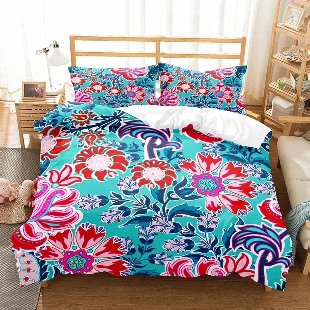 Mandala Flower Bedding Set Bohemia Elephant 3D Duvet Cover Sets Comforter Quilts Queen And King Size + 1-2Pc Pillowcase Textile