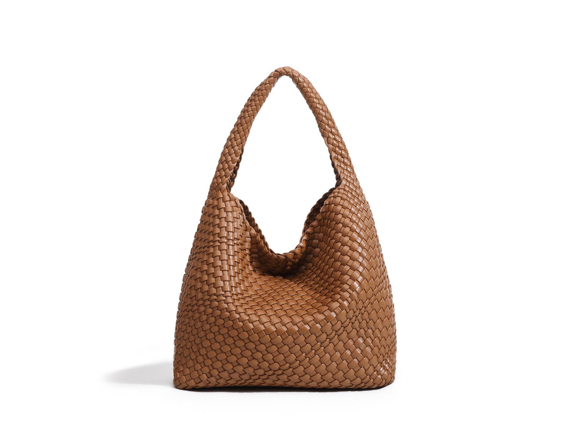 

Женская плетеная сумка-тоут ручной работы: Вместительная, универсальная сумка-ведро для осени/зимы - Идеально подходит для поездок на работу или для использования мамой и ребенком 35cm x 16cm x 30cm