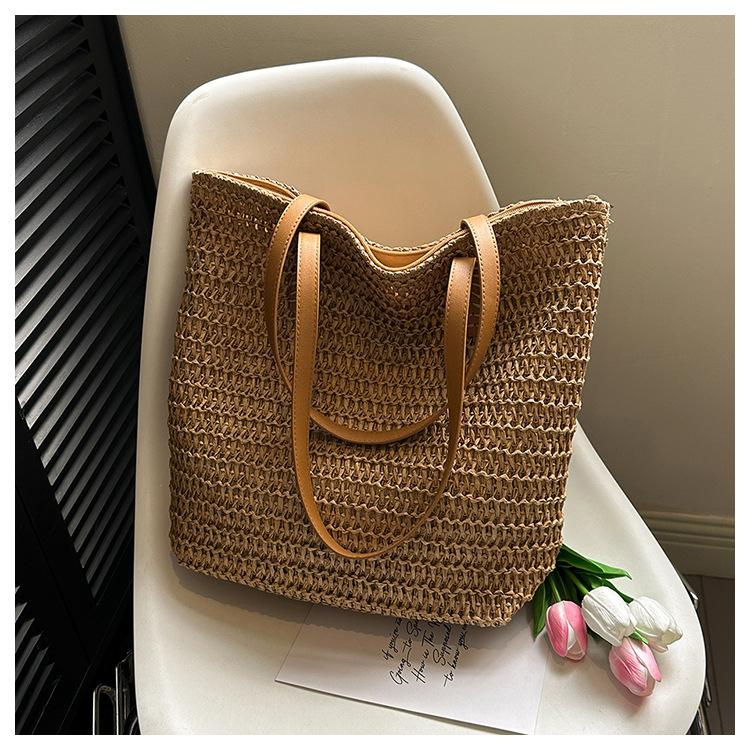 

Соломенная сумка женская большой вместимости универсальная сумка через плечо новая сумка ручной работы сумка для отпуска на море хаки