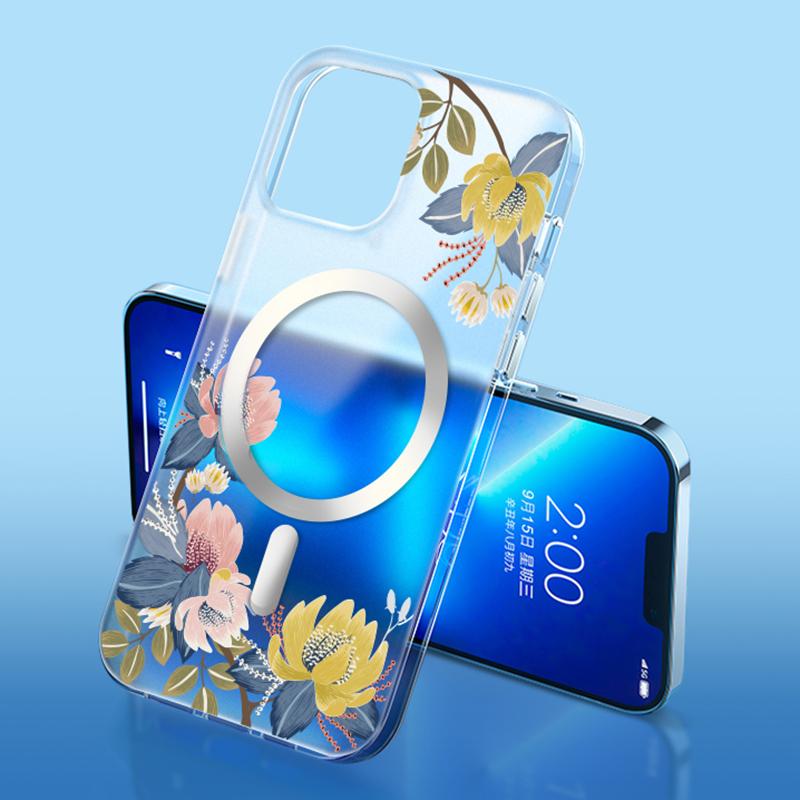 Flower Series for iPhone 15 Pro Case Compatible with Magsafe Matte Phone Cover