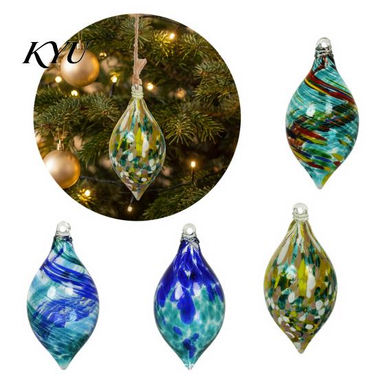 High Borosilicate Glass Spheres Hand Blown Ball Ornament, Colorful Christmas Hanging Decoration Reflective Baubles for Tree, Window, Patio,