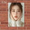 Metal Wall Art Woman Portrait Minimalist Korean Style Sign Cafe Bar Decor
