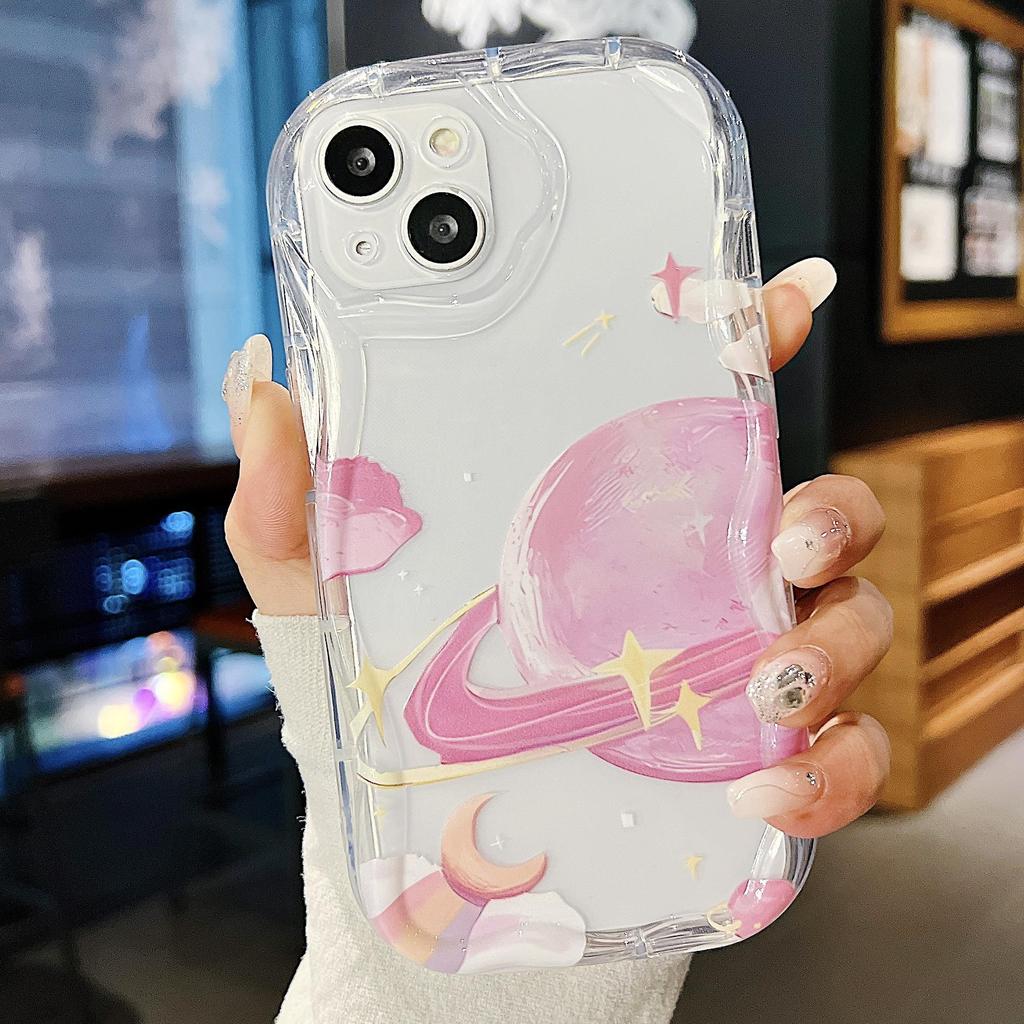 Roztomilé silikonové pouzdro pro Xiaomi Redmi Note 13 12 11 Samsung A54 A24 A14 Oppo A78 A58 A38 Infinix Note 30 Pro Funda Planet Saturn Cover Soft TPU Bumper