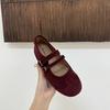 Mary Jane shoes women's autumn 2025 new French shallow mouth single shoes flat red ballet shoes soft leather soft sole