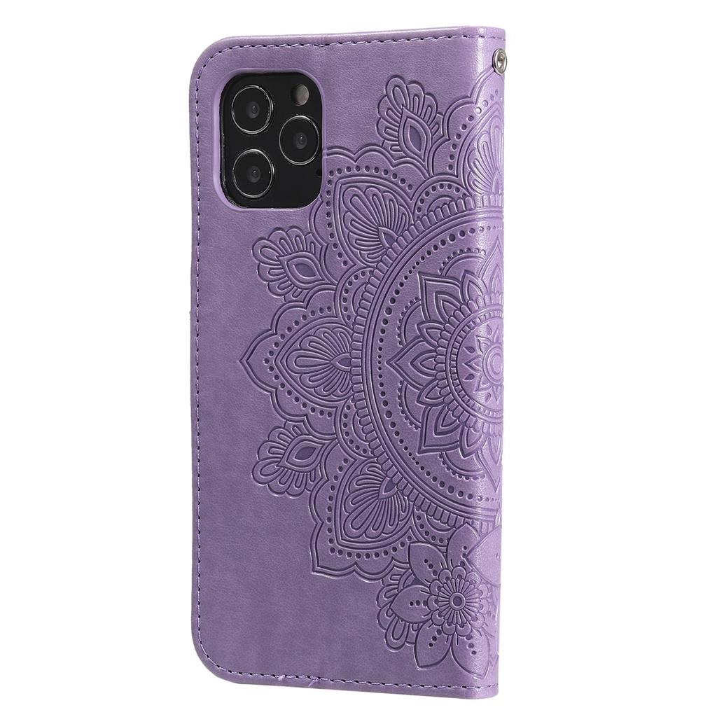 Phone Wallet Case With Card Slot Stand PU Lther Flower EmNaBossed  ive   Cover for   13
