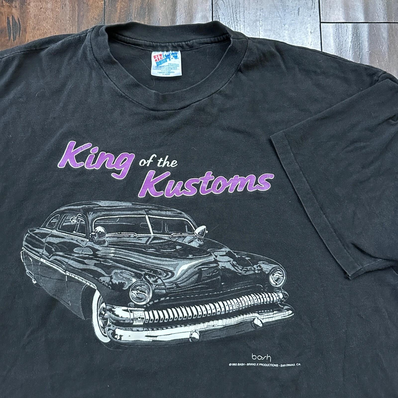 Hanes 90s VTG T Shirt Classic Cars Driving Old Nascar Antique Faded Rap Music S