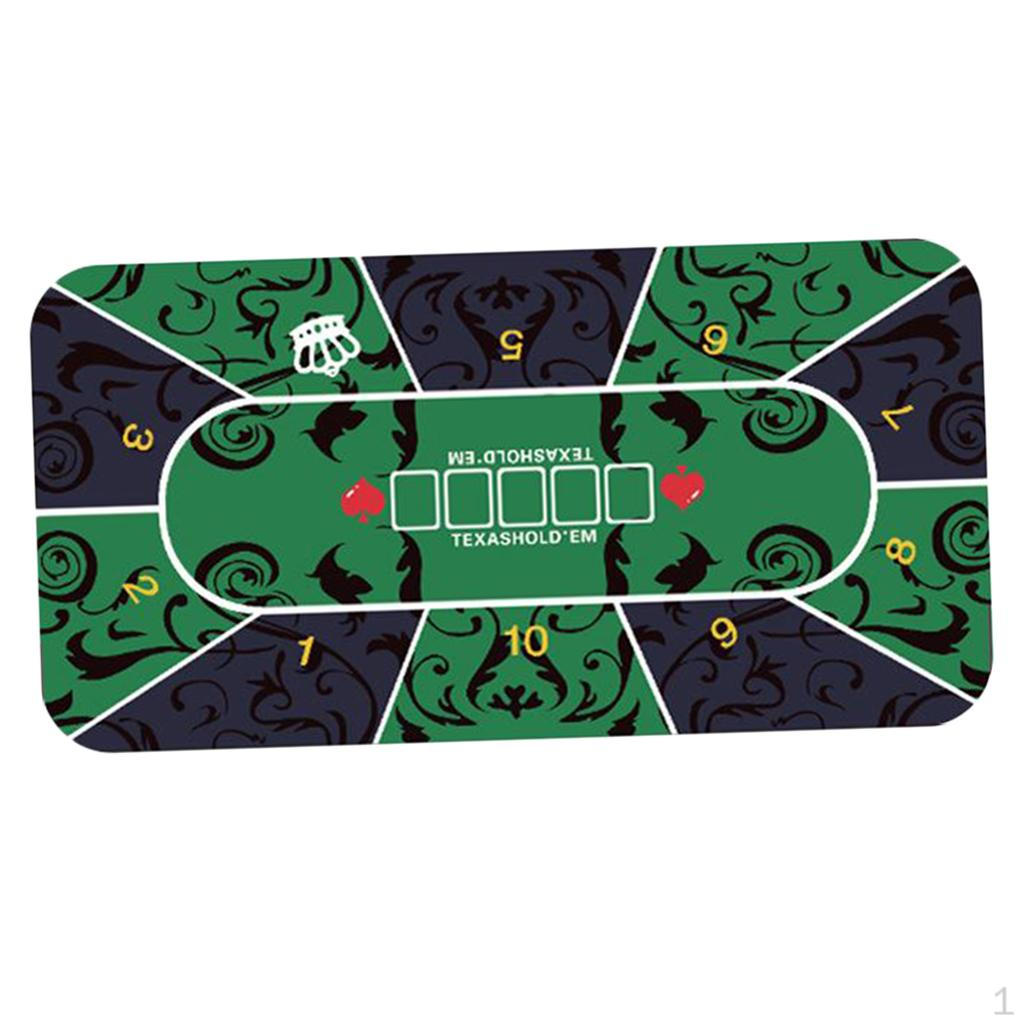 

47x24 Poker Table Layout Portable Tabletop Mat Non- Craps Pad