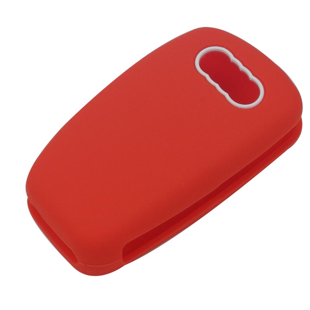 

jingyuqin 3 кнопки Автомобильный силиконовый чехол для ключа Стайлинг Чехол-крышка Брелок Корпус Для A-u-di A1 A3 Q3 Q7 R8 A6L TT Чехол для ключа Четыре Стайлинга автомобиля красный
