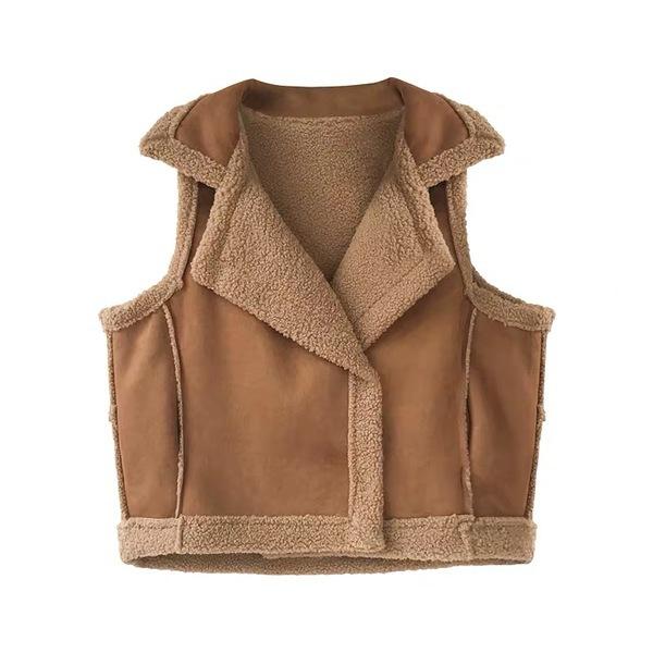 Women's Autumn and Winter Loose Sleeveless Vest Solid Color Sleeveless Commuter Jacket