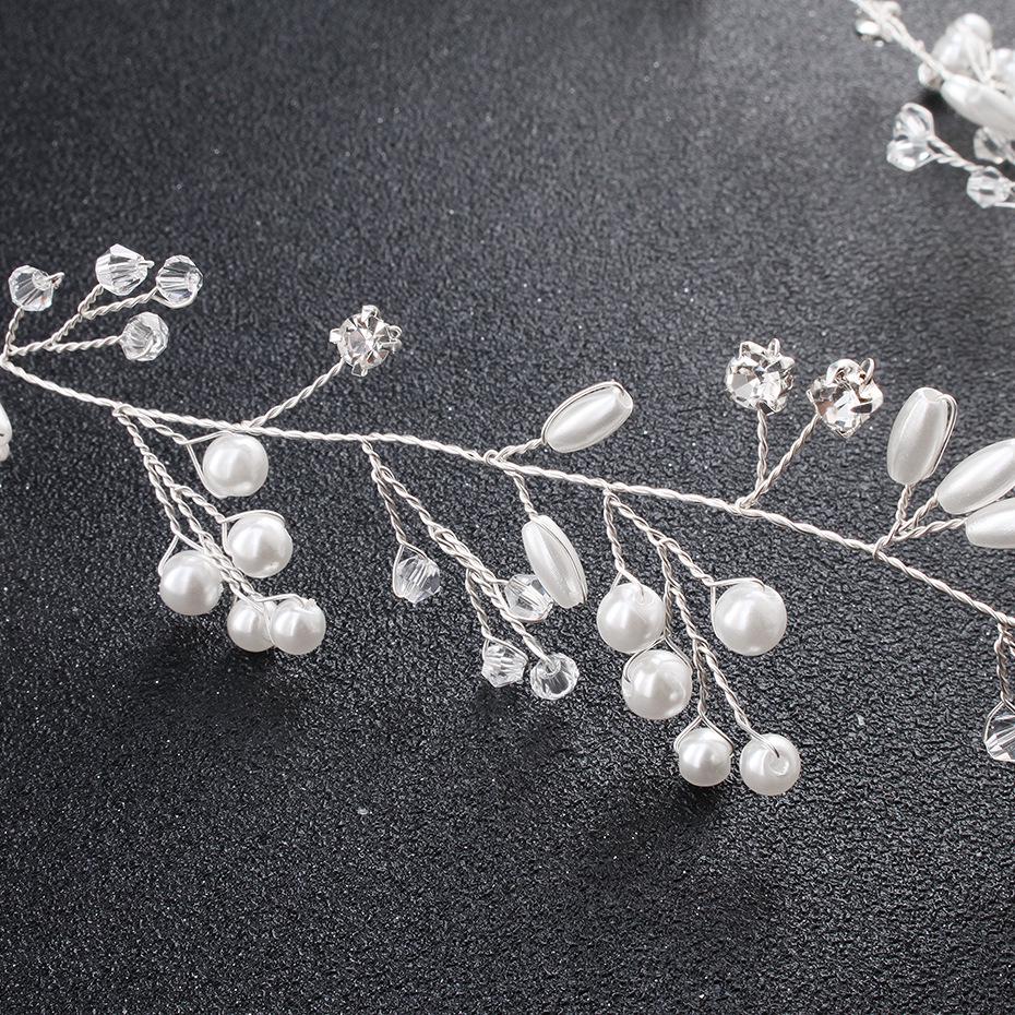 Elegant Crystal Pearl Bridal Headband: Handmade European & American Wedding Accessory