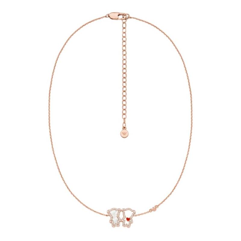 Emporio Armani  brand logo design stainless steel necklace women s rose gold Rose gold F basic packaging-original brand box золотой
