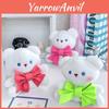 Cuddly Bowtie Bear And Bunny Plush Accessories Soft Cartoon Animal Keychain