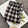 Teplé plyšové kalhoty Tlustý kostkovaný Dámské Zimní Ležérní Volné široké kalhoty Korejské Streetwear Rovné kalhoty