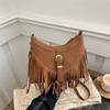 Bag - Women's Elegant and Niche Underarm Bag, Trendy Commuter Bag, Fringed Single-shoulder Crossbody Bag