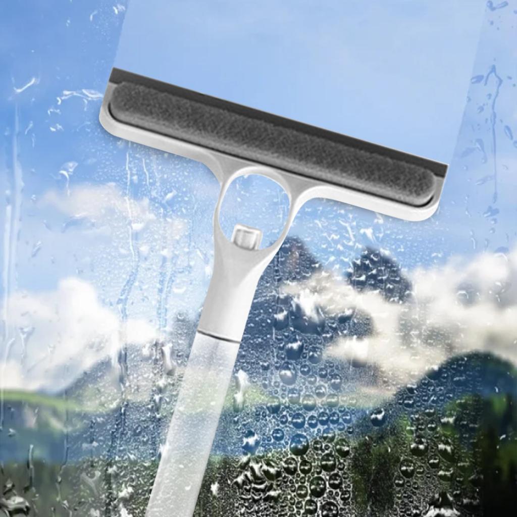 Multifunkční domácí nástroj na čištění skla pro čištění zrcadel s oboustranným kartáčováním a stěrkou