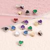 20PCs Heart  Spacer Beads Multicolor Spacer Beads Silver Color Metal Beads DIY Making Bracelets Jewelry Sweet Valentine's Day