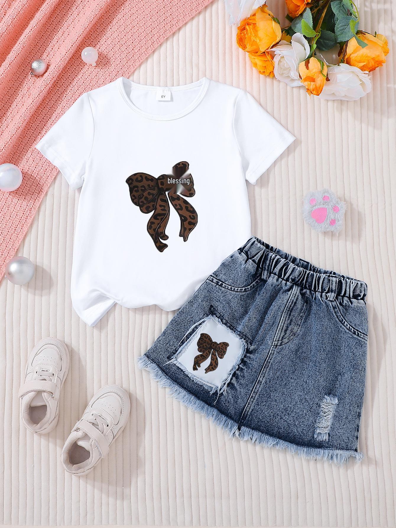 

Повседневные джинсовые комплекты для девочек (юбка и топ) 2-3 Years