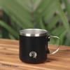Capitano Cervo (UE-3598) Tazza pieghevole CS con manico sottovuoto, 500 ml, Acciaio Inossidabile, Nero, Tazza da Esterno, Tazza, Bicchiere Termico