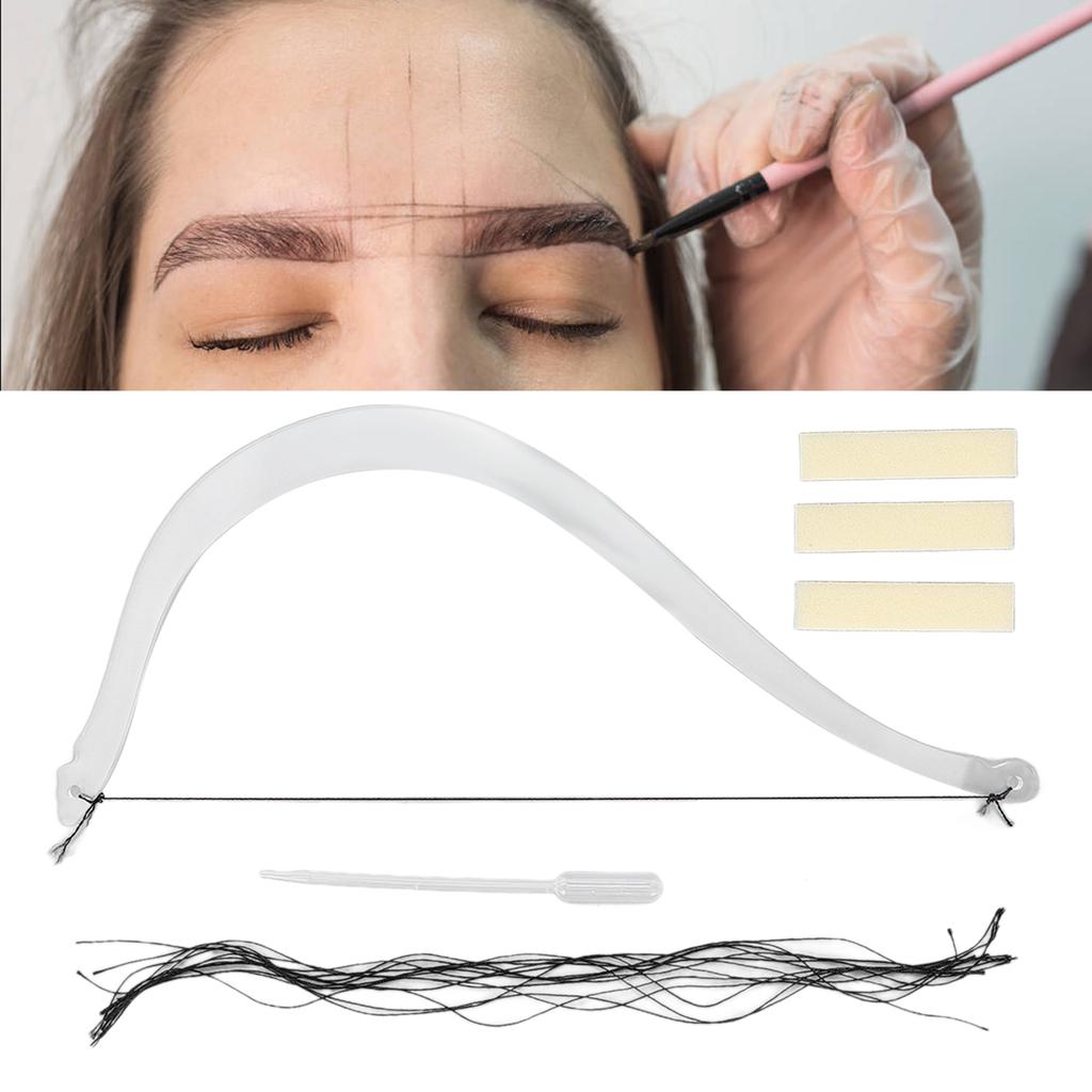 Eyebrow Tattoo Line Marker Ruler Microblading Eyebrow Mapping Positioning Tool with String Ink Dropper