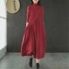 2021 Women's Retro Spring Dresses: Loose Mid-Length, Half-High Collar, Age-Reducing, Stylish & Slim Fit
