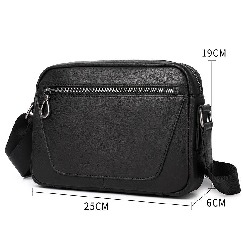 Men'S Bag Single Shoulder Messenger Bag Diagonal Across The First Layer Cowhide Small Bag Retro Casual Tooling Versatile