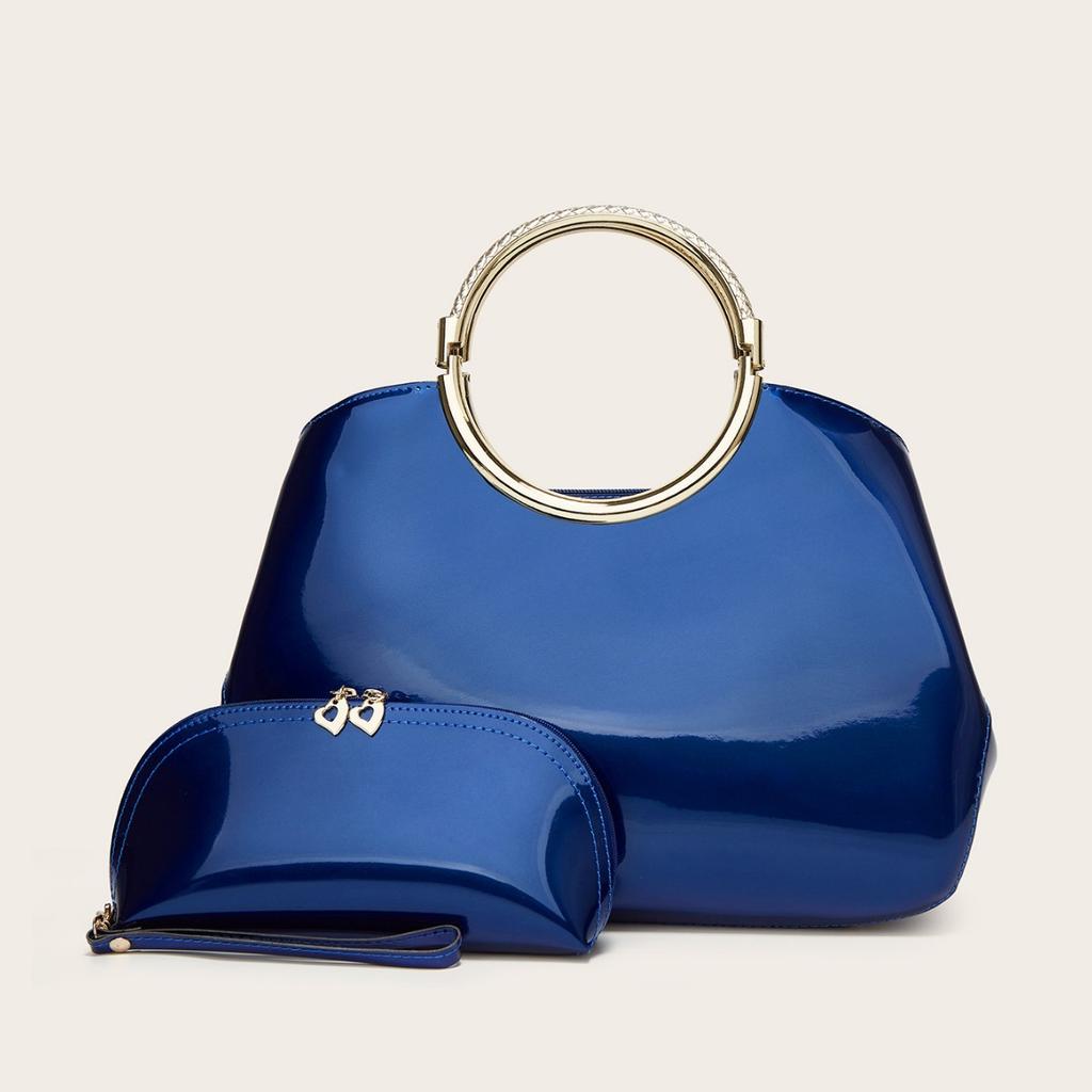 New Fashion Patent Leather Handheld Women's Bag Red Bridal Wedding Bag Women's Wedding Bag Mother and Child Bag