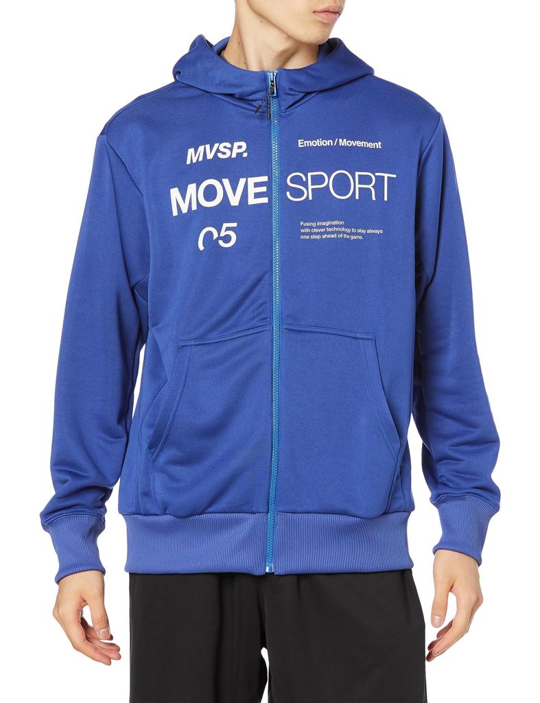 Sweat Descente Light Smooth Sweatshirt Full Zip Hoodie Stretch Training Running DMMWJF20 BL M [Move Sports] (DMMWJF20)