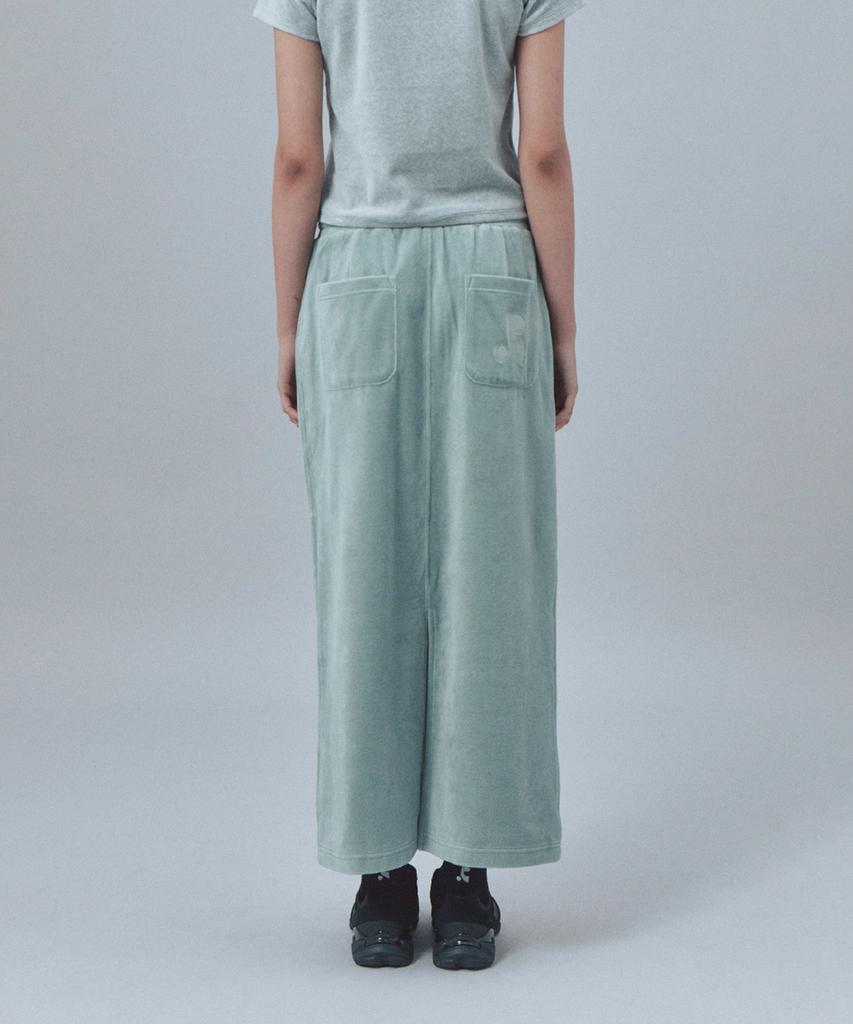 Rest And Recreation Velvet Maxi Skirt - Mint