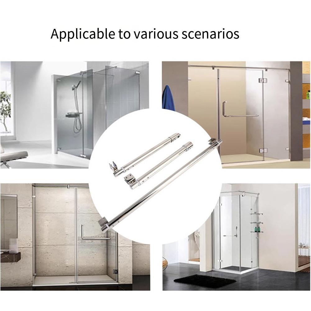 Stały zacisk do drążka 400-600 mm Zacisk do szklanych drzwi prysznicowych Chromowane wykończenie Kompatybilny ze szkłem 8-12 mm Montaż parawanu prysznicowego