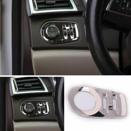 Headlight Switch Control Frame Trim Steel Chrome Fit For Cadillac SRX 2010-2015