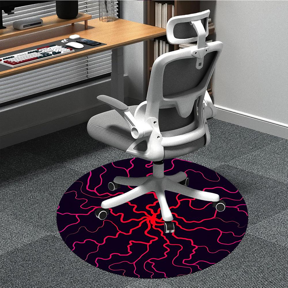 

1pc Neon Waves Office Round Area Rug, Indoor Mat Suitable ForOffice, Under Office Chairs Bedroom Living Room Home Decor, Room Deco T068 80cm by 80cm