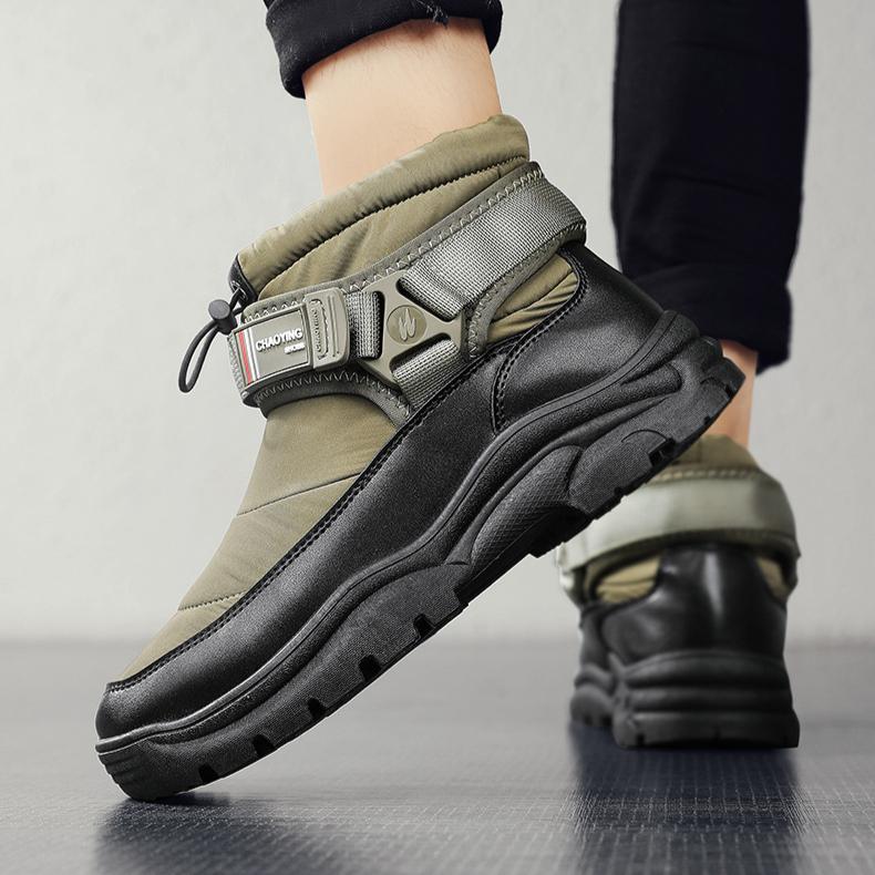 Men's Winter Warm Snow Boots Water Resistant Ankle Boots Non-Slip Fur Lined Short Booties for Men Lightweight Outdoor Athletic Hiking Walking Shoes