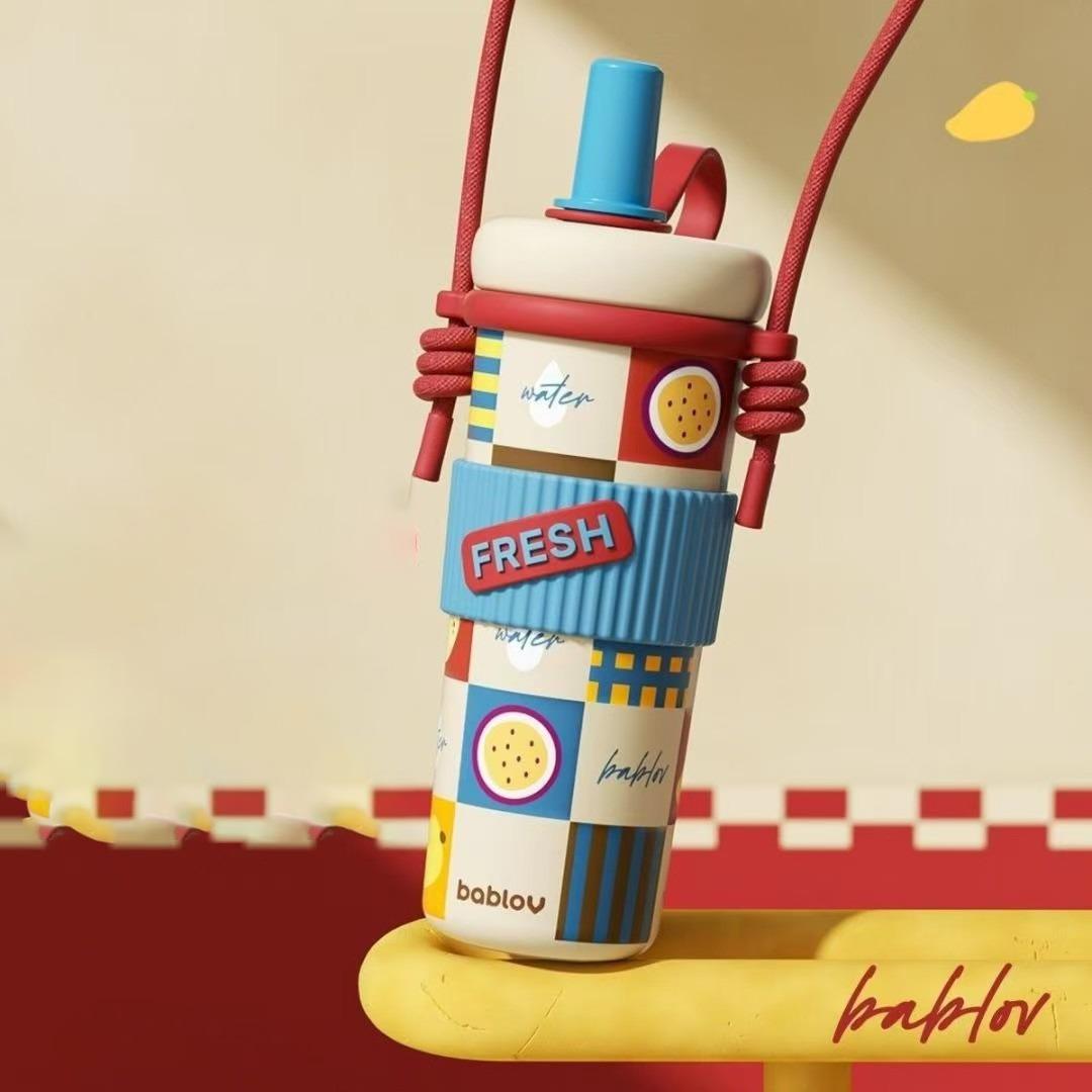 

316 Stainless Steel Vacuum Flask Straw Cup 720ML Thermos cup with tea strainer Large capacity Keep Cold and Hot Travel Cup Gifts 701-800ml